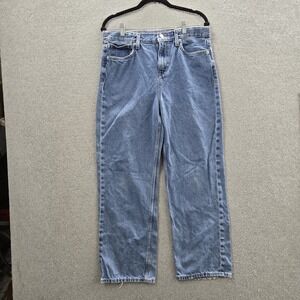 Old Navy Women Jeans 18 Blue Denim Baggy Relaxed 27" Inseam